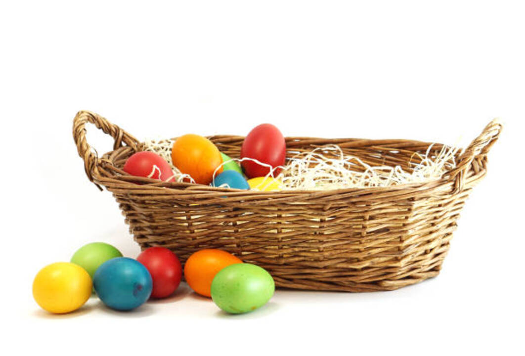 White French Shabby Chic Wicker Easter Egg Hunt Kitchen Crafts Storage Basket 