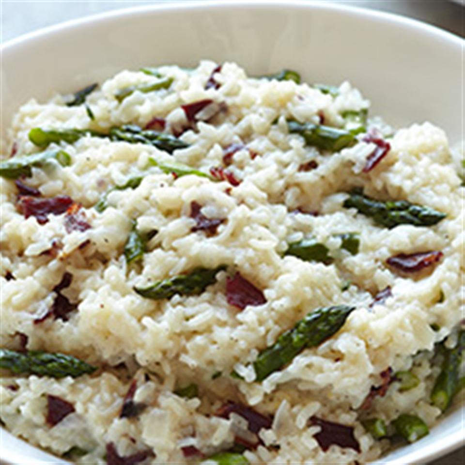 Risotto with Asparagus and Bison Bacon 