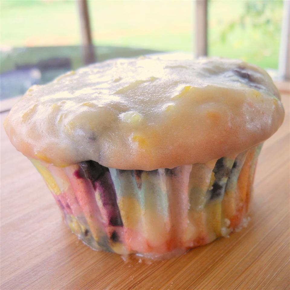 Glazed Lemon Blueberry Muffins SunnyDaysNora