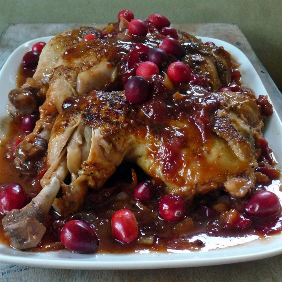 Upgrade basic BBQ chicken with a wintery twist. Whole cranberry sauce adds crunchy texture and a tangy tartness to the entire dish.
                          