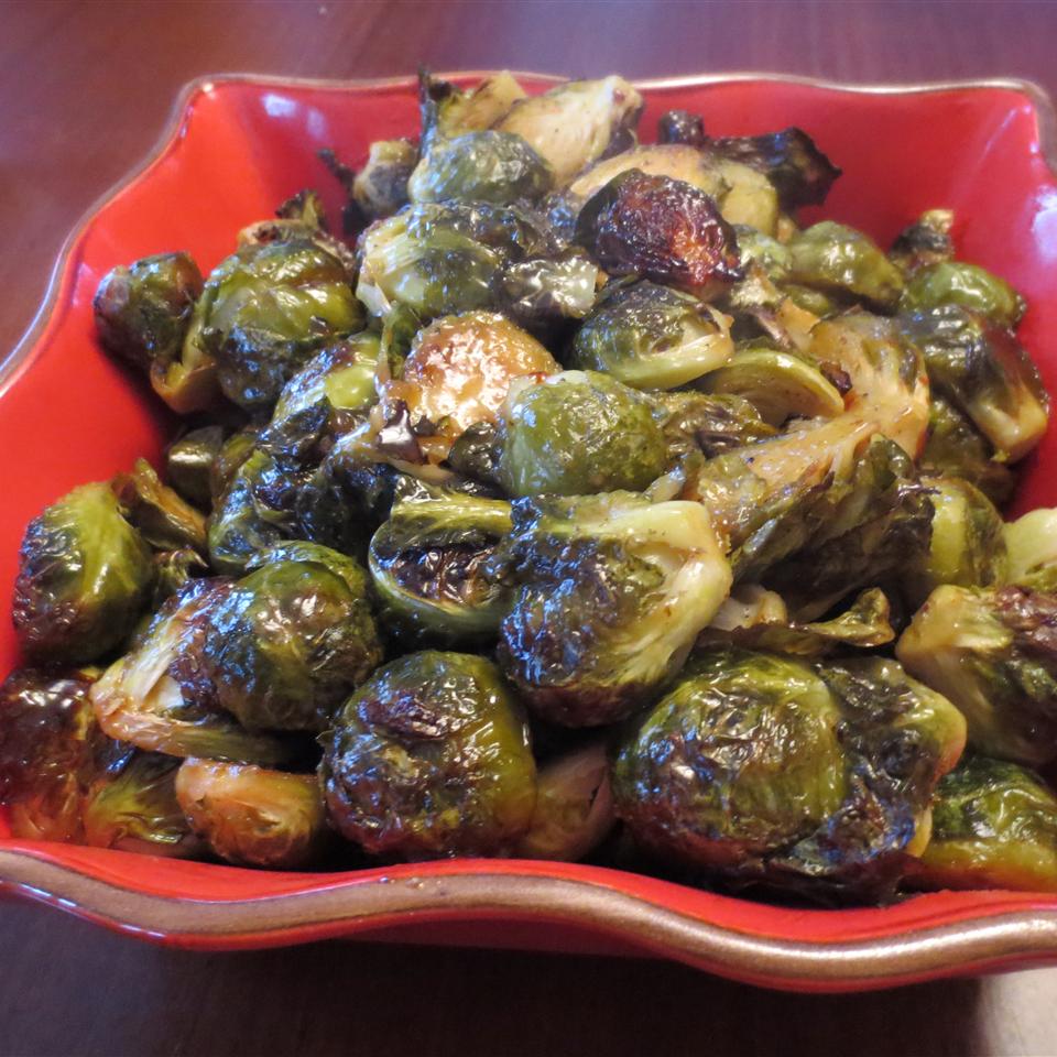 Roasted Brussels Sprouts with Agave and Spicy Mustard 