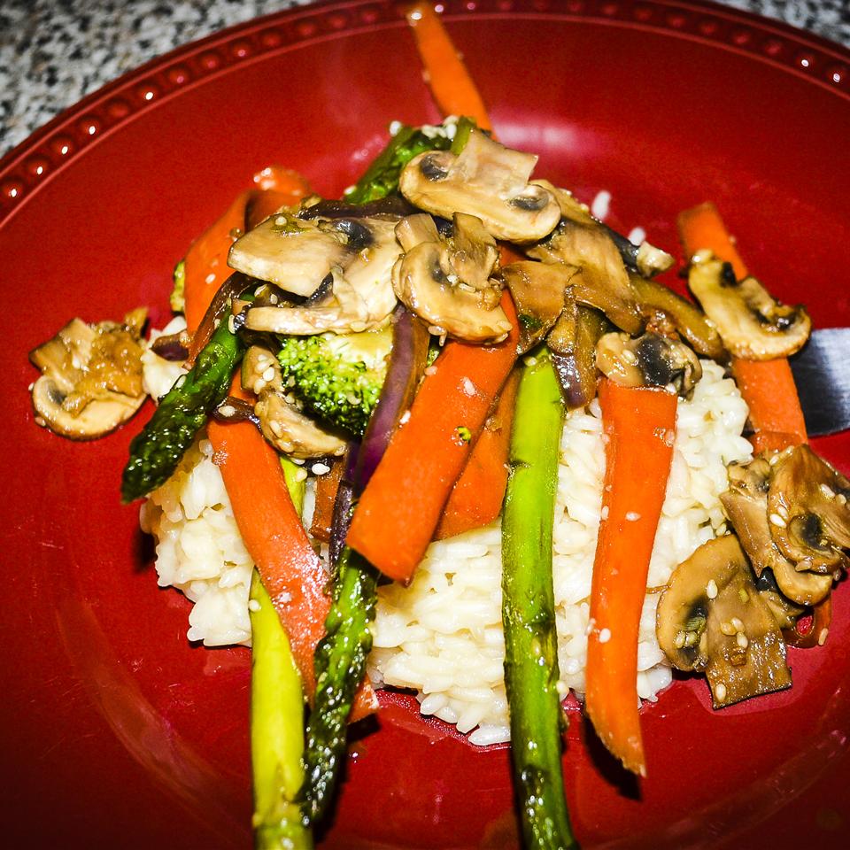 Stir Fried Sesame Vegetables with Rice 
