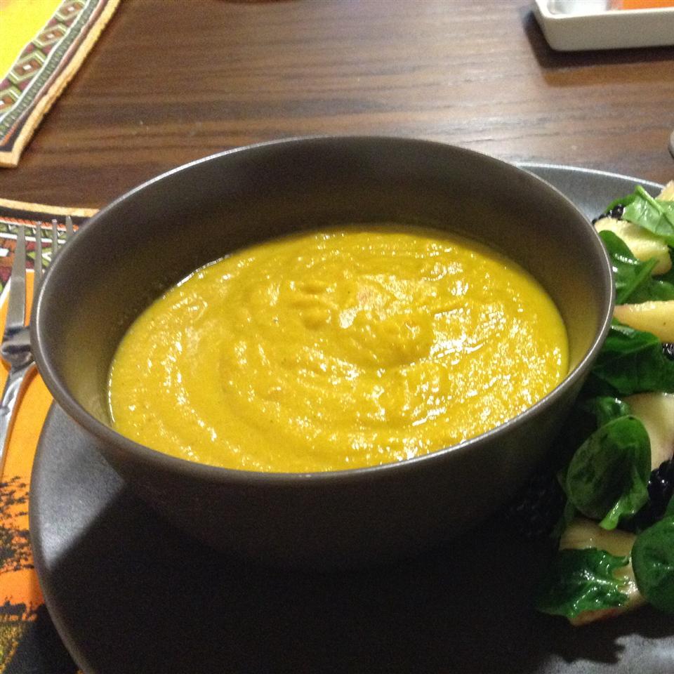 Roasted Carrot and Cauliflower Curried Soup