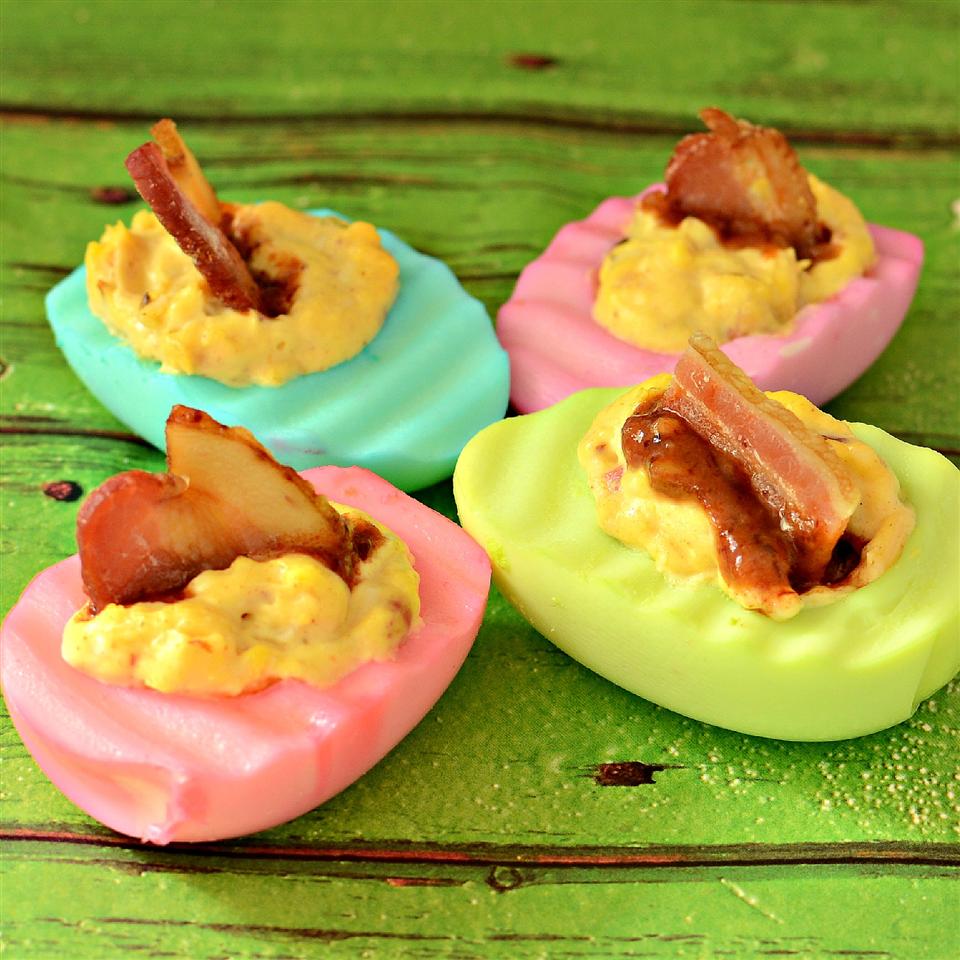 Family Ties Chipotle Deviled Eggs and Bacon 