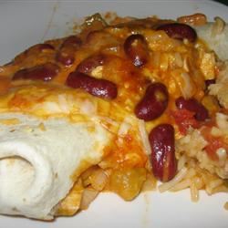 Chicken and Red Bean Enchiladas 