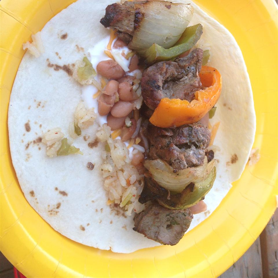 <p>Fajita kabobs! "Here's a great way to combine a Mexican food favorite with the grill outside," says Sydnee Davis. "I served these chicken fajita skewers for Cinco de Mayo this year, and they were a hit. Serve with homemade pinto beans and authentic Mexican rice."</p>
                          