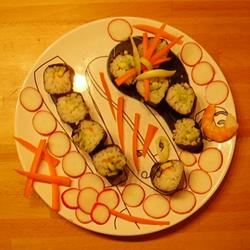 Cucumber and Avocado Sushi 