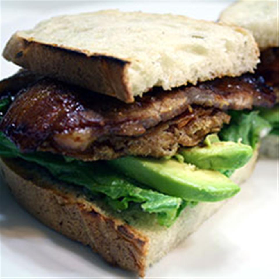 Grilled Pork Belly BLT with Fried Tomatoes and Avocado Trusted Brands