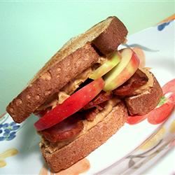 Peanut Butter, Bacon and Apple Sandwiches