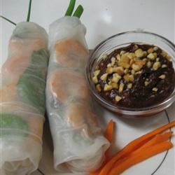 Thai Basil Rolls with Hoisin-Peanut Sauce 