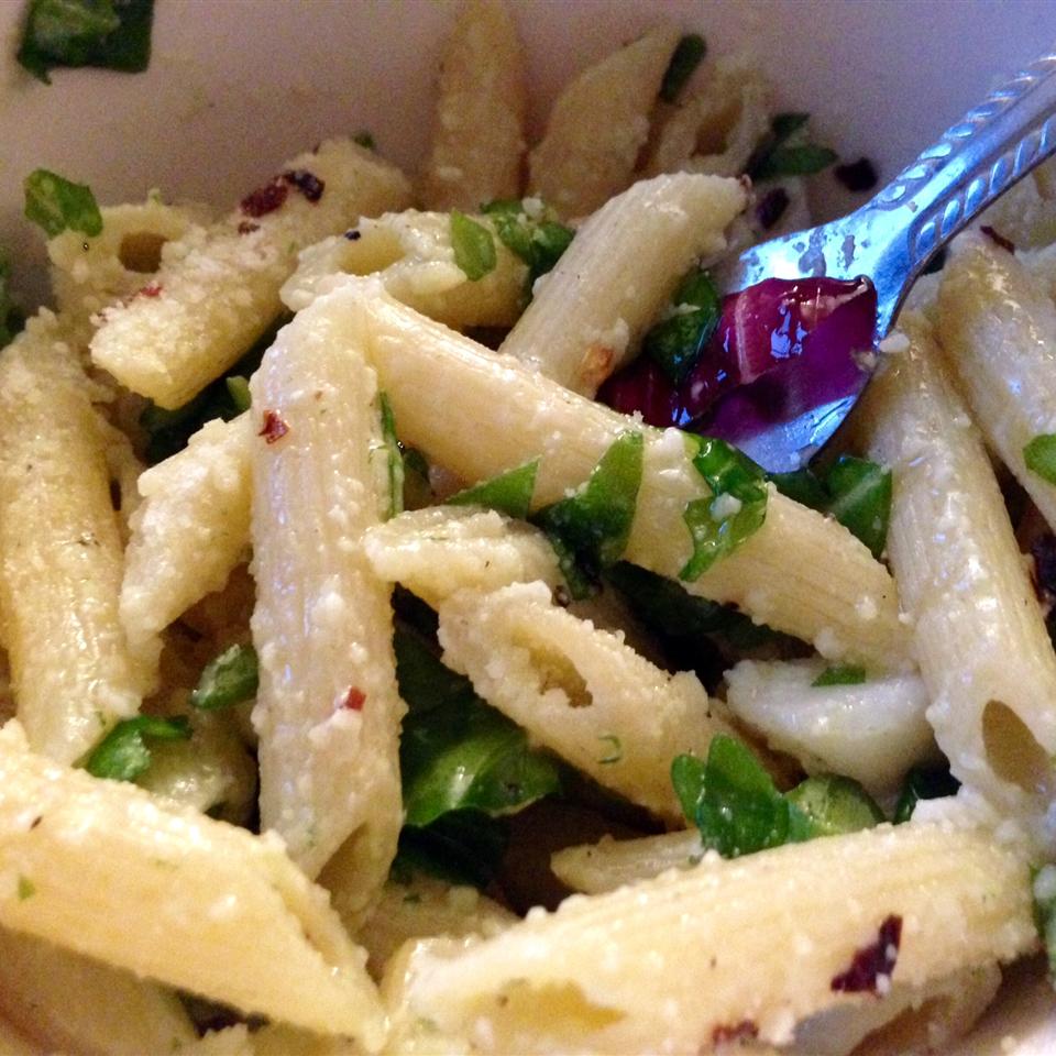 Goat Cheese and Arugula over Penne 