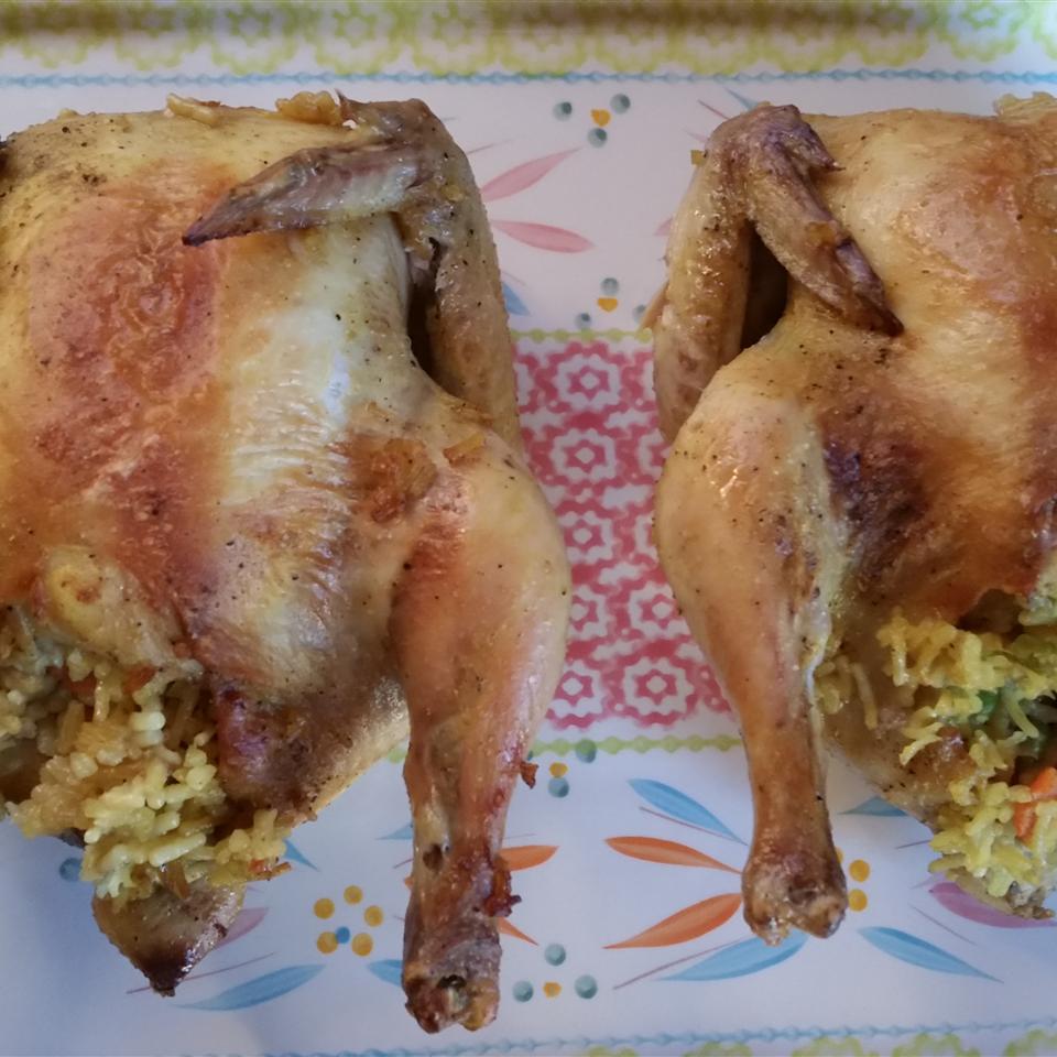 Cornish Game Hens with Rice Stuffing 