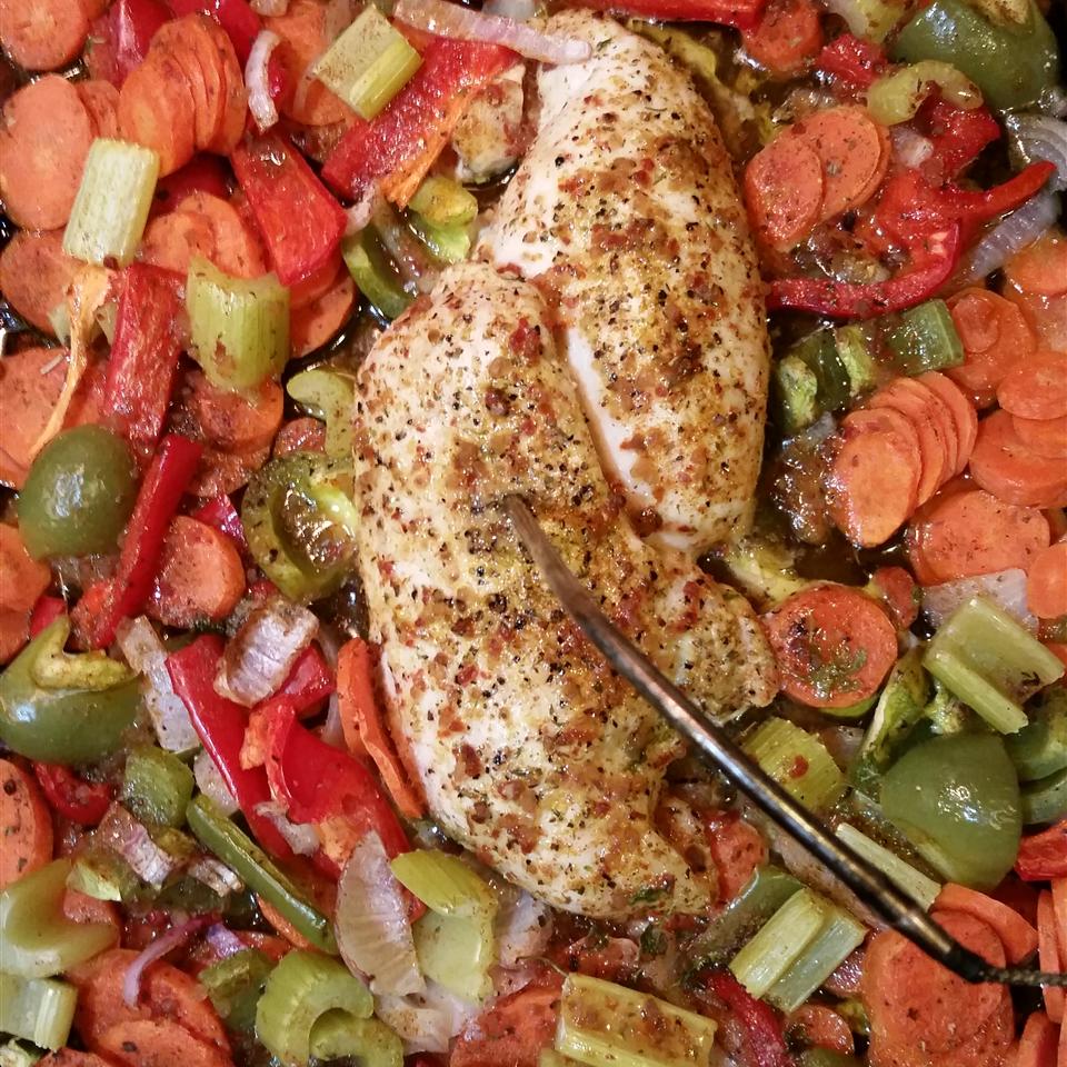 Baked Chicken Breasts and Vegetables_image