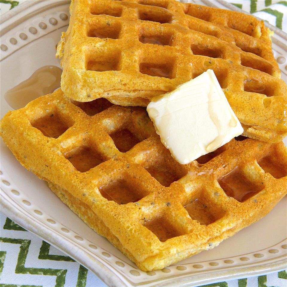 Cornmeal Waffles with Chia Seeds lutzflcat