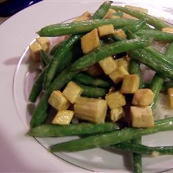 Coconut Curried Tofu with Green Beans and Coconut Rice Malina Bleeding Heart Morris