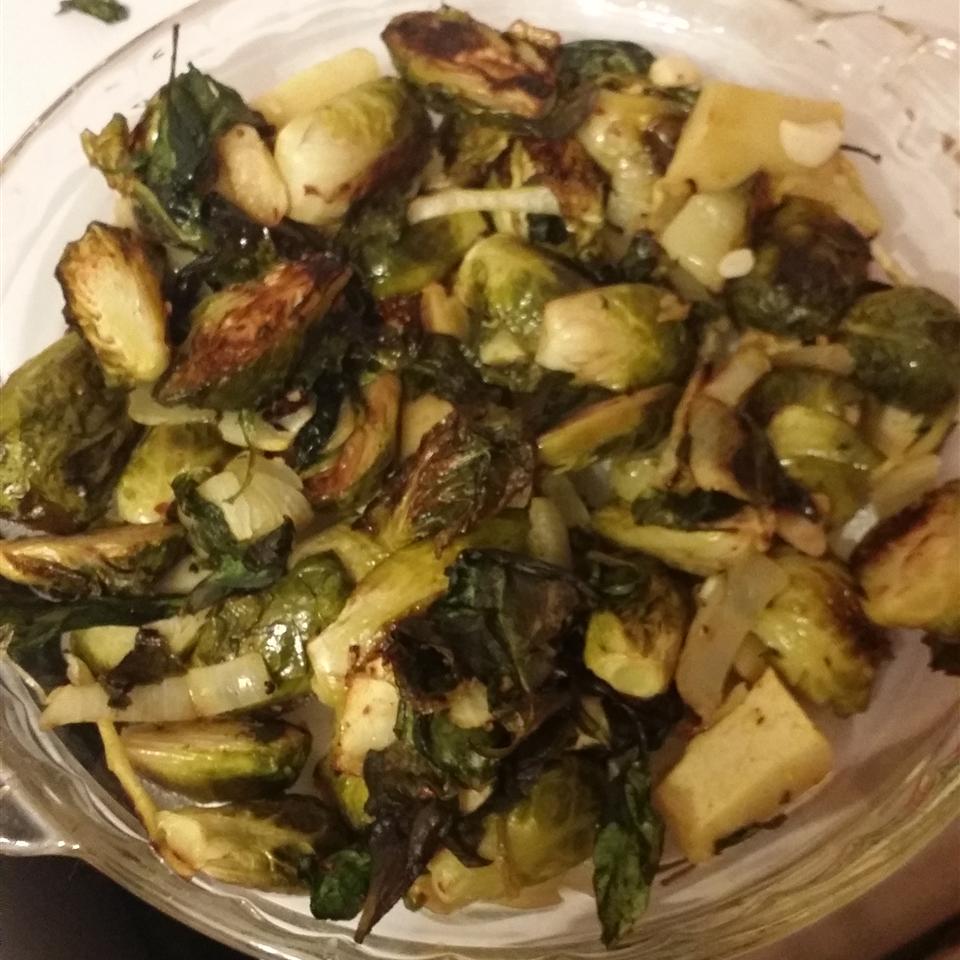 Roasted Apples and Brussels Sprouts 