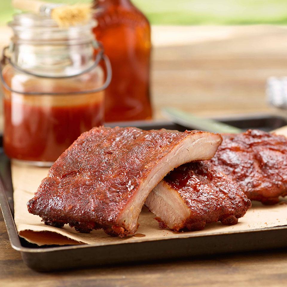 Spicy Smoked Back Ribs with Maple Glaze 
