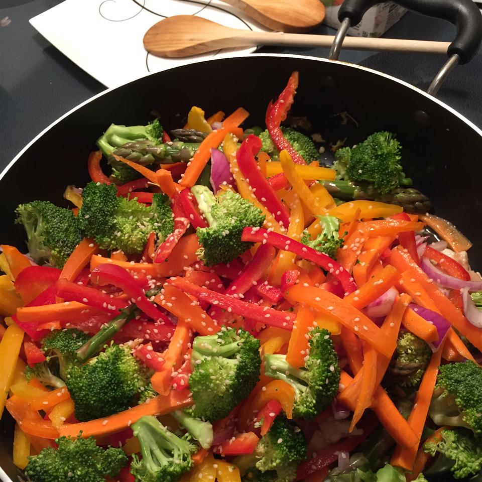 Stir Fried Sesame Vegetables with Rice 