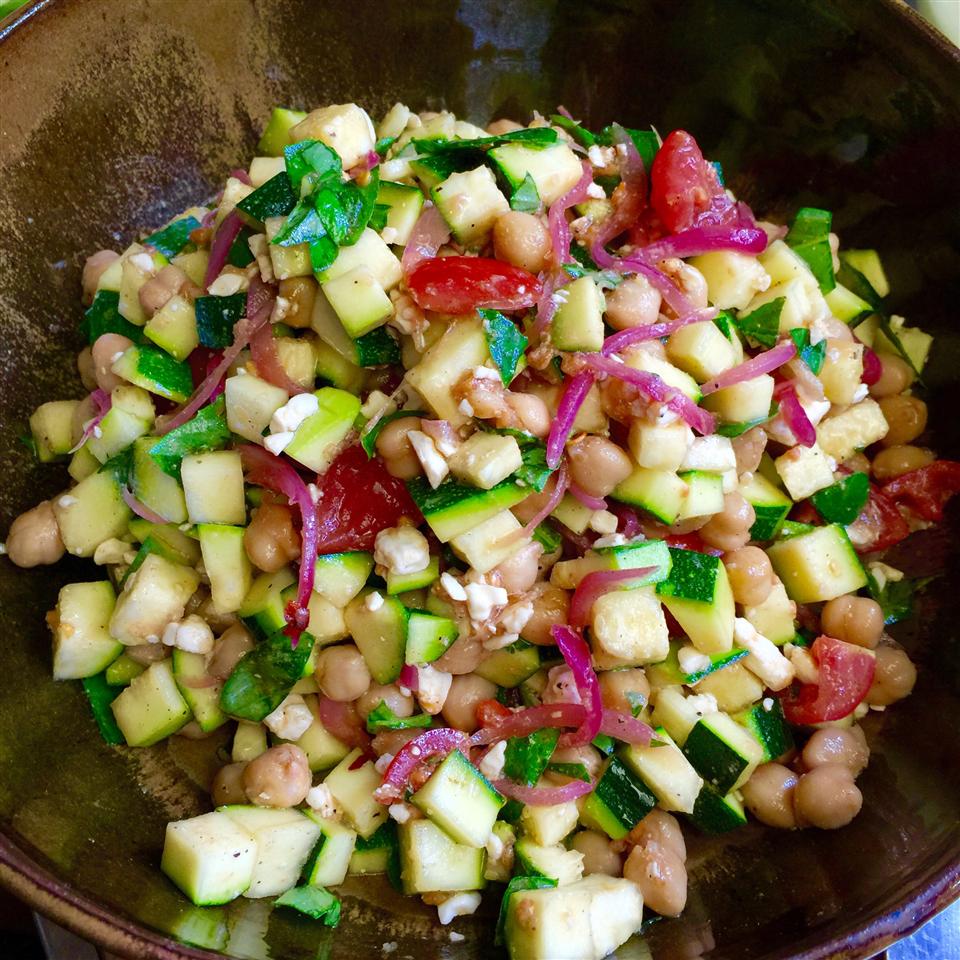 <p>A unique salad that tenderizes the zucchini with all the acidic dressing components. This dish is perfectly refreshing on a hot summer day. </p>
                          