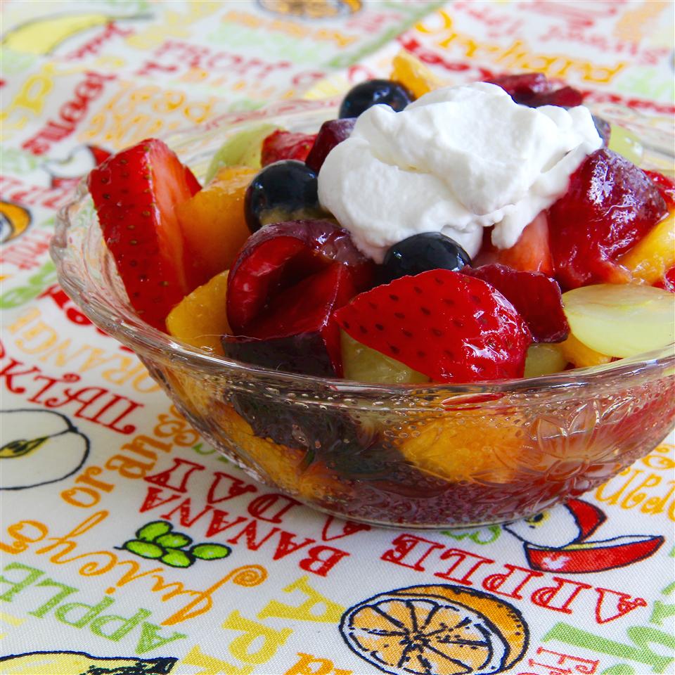 Summer Fruit Salad with Whipped Cream