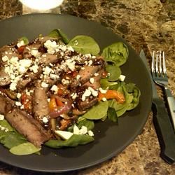 Flat Iron Steak and Spinach Salad 