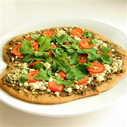 Goat Cheese Arugula Pizza - No Red Sauce! 