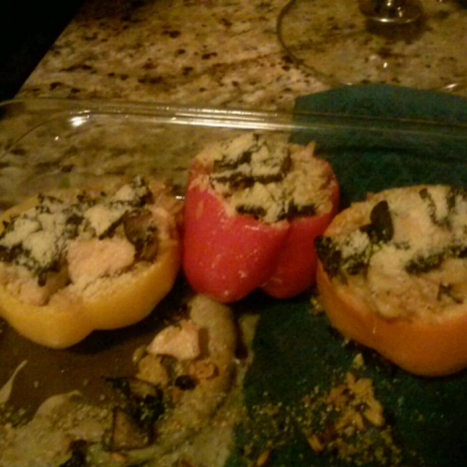 Orzo and Chicken Stuffed Peppers 