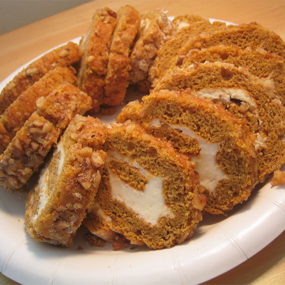 Pumpkin Roll with Ginger and Pecans 