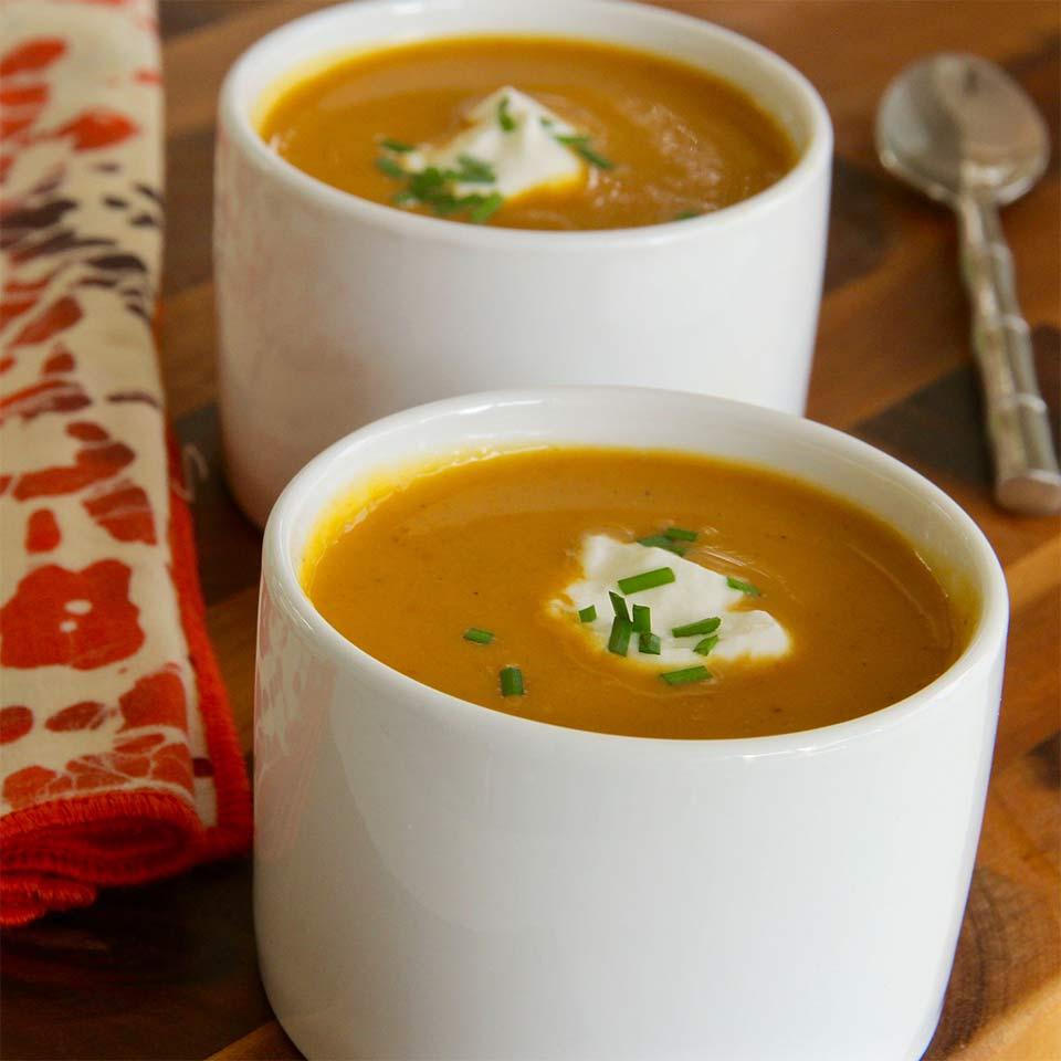 Curried Pumpkin Soup with Chives 
