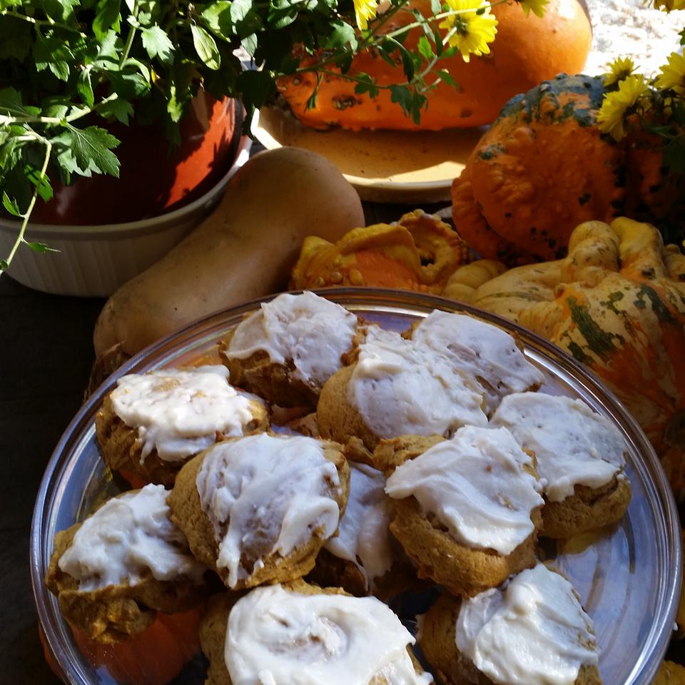 Pumpkin Cookies with Cream Cheese Frosting (The World's Best!) 