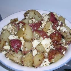 Herbed Greek Roasted Potatoes with Feta Cheese 