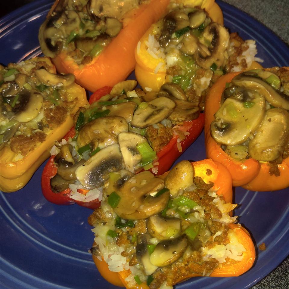 Orzo and Chicken Stuffed Peppers 
