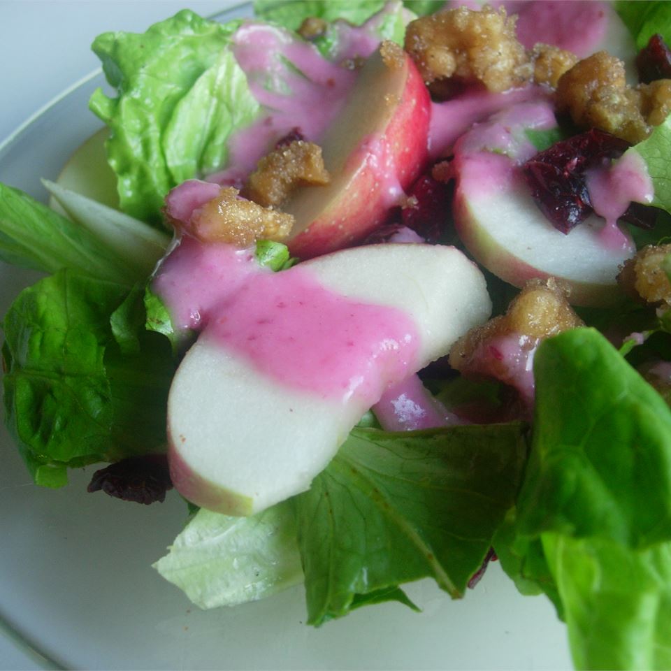 Apple Walnut Salad with Cranberry Vinaigrette 