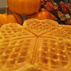 Pumpkin Waffles with Apple Cider Syrup 