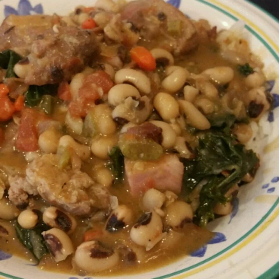 Black-Eyed Peas with Pork and Greens