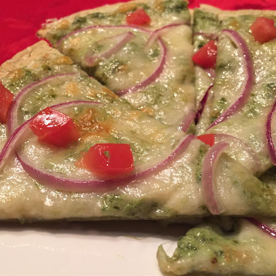 Spinach and Artichoke Tortilla Pizza 