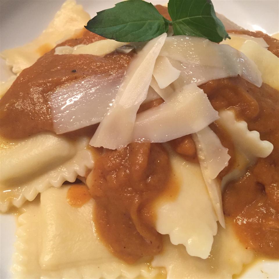 Cheese Ravioli with Pumpkin Sauce thedailygourmet