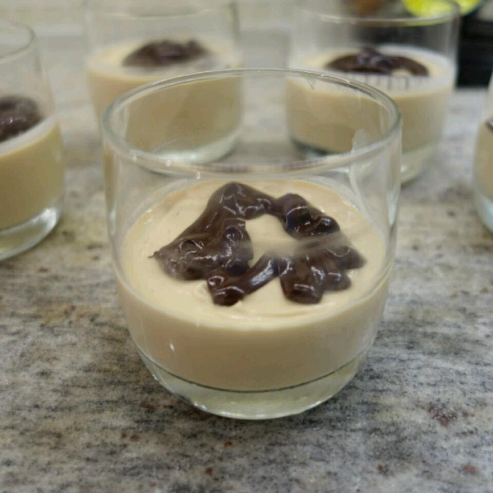 Costa Rican Coffee Panna Cotta with Bittersweet Chocolate-Rum Sauce Khaled Fathi