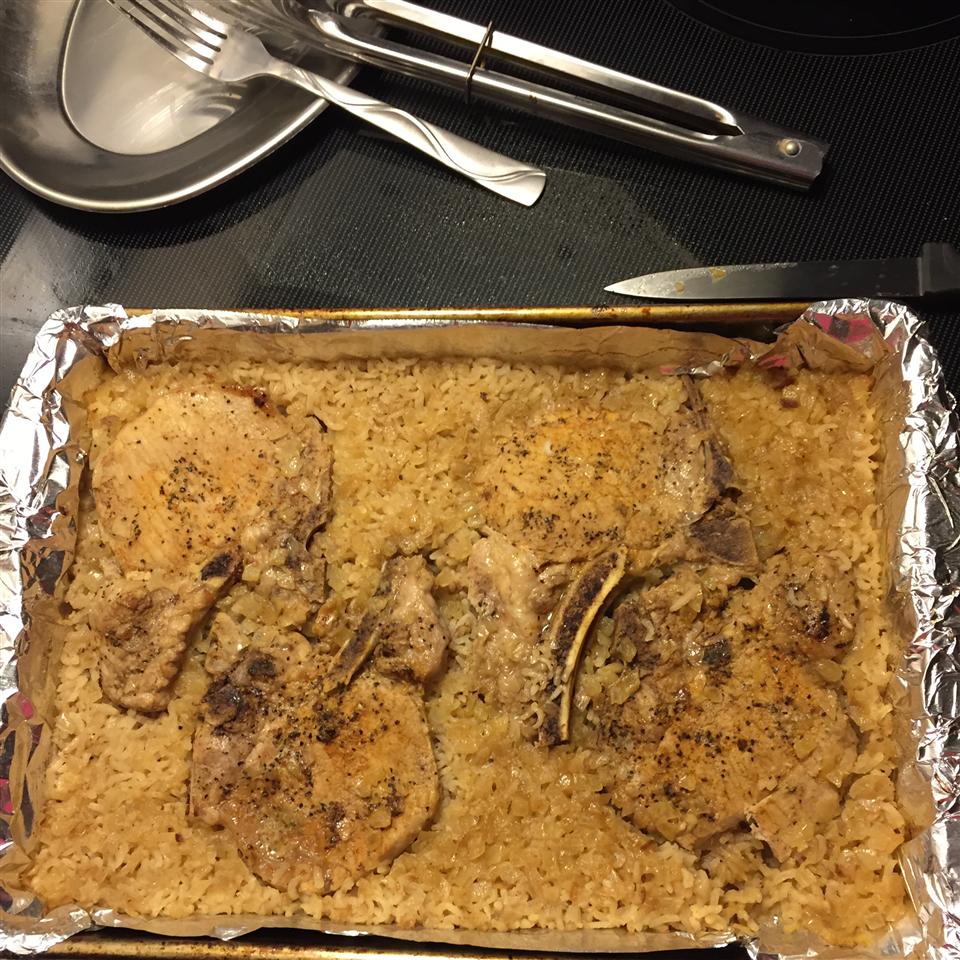Baked Pork Chops and Rice 