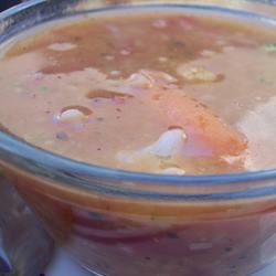 Tomato Garbanzo Soup with Rice 