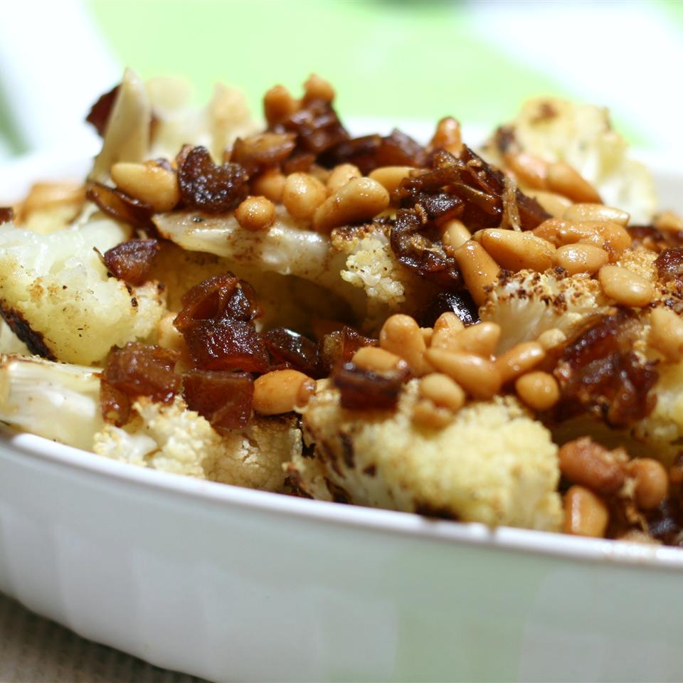 Roasted Cauliflower with Dates and Pine Nuts France C