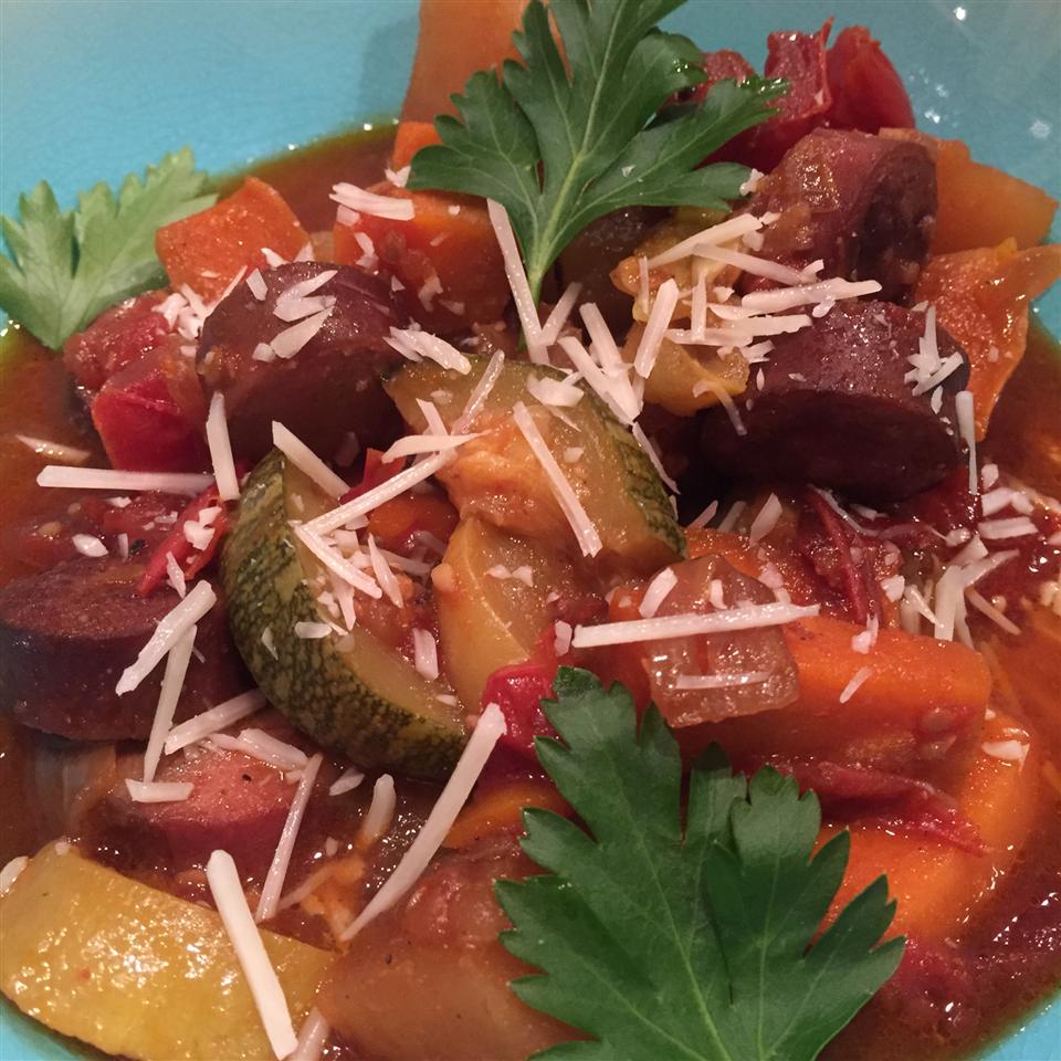 Summer Squash and Sausage Stew 
