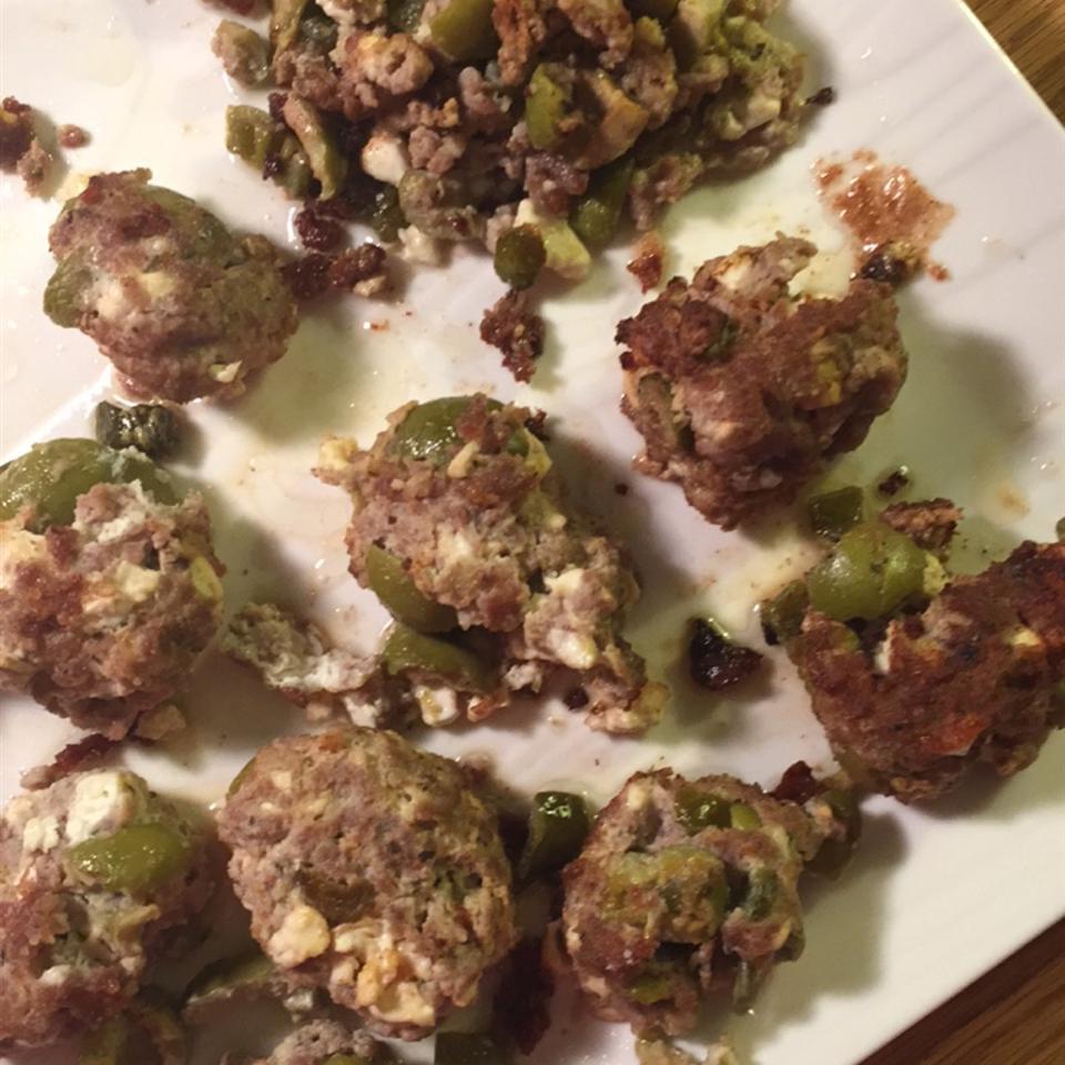 Feta and Olive Meatballs 