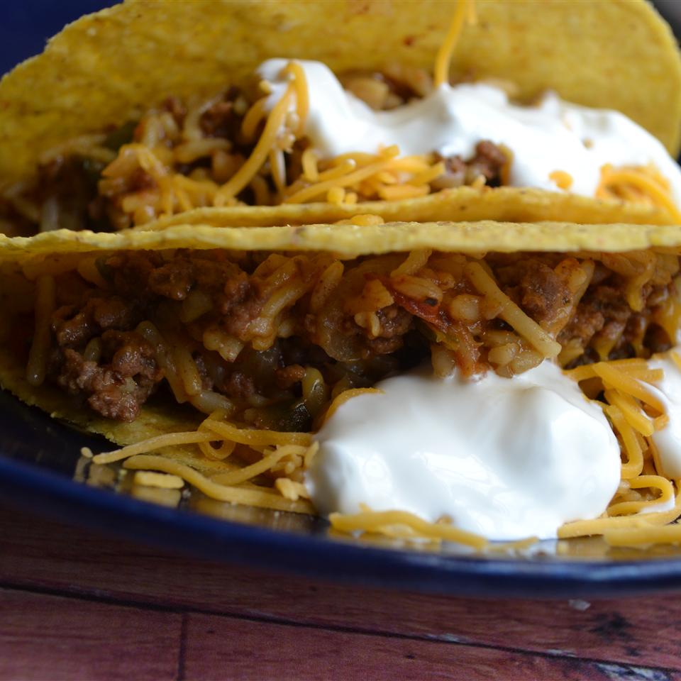 Mexican Rice & Beef Tacos 