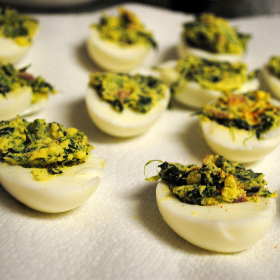 Spinach Deviled Eggs 
