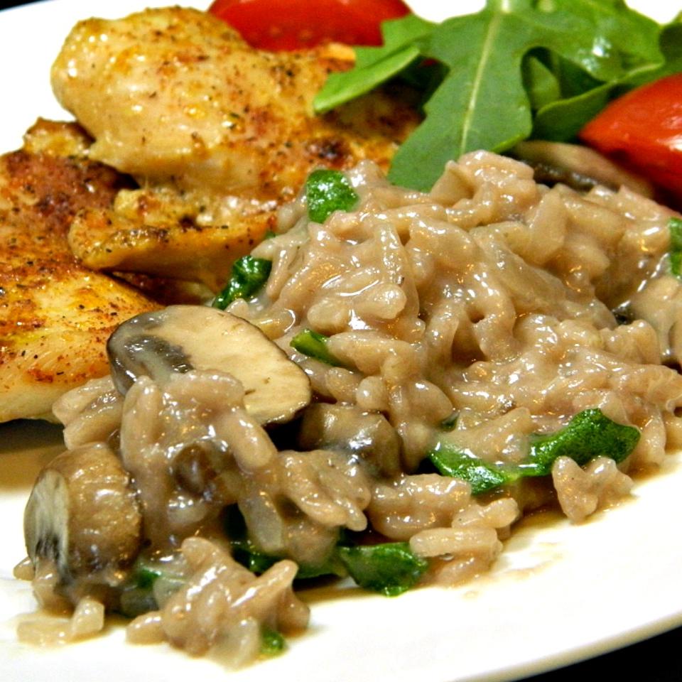 Red Wine Risotto with Mushrooms