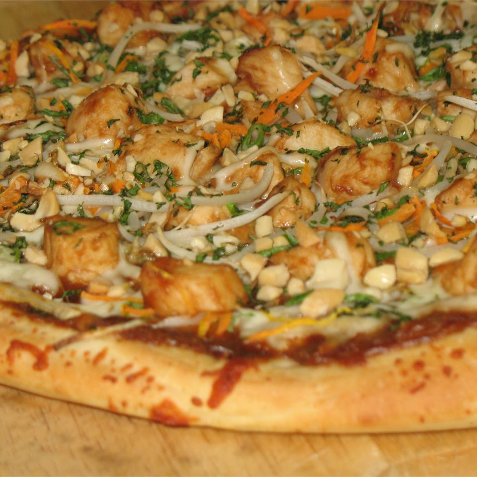Thai Chicken Pizza with Carrots and Cilantro abrooks