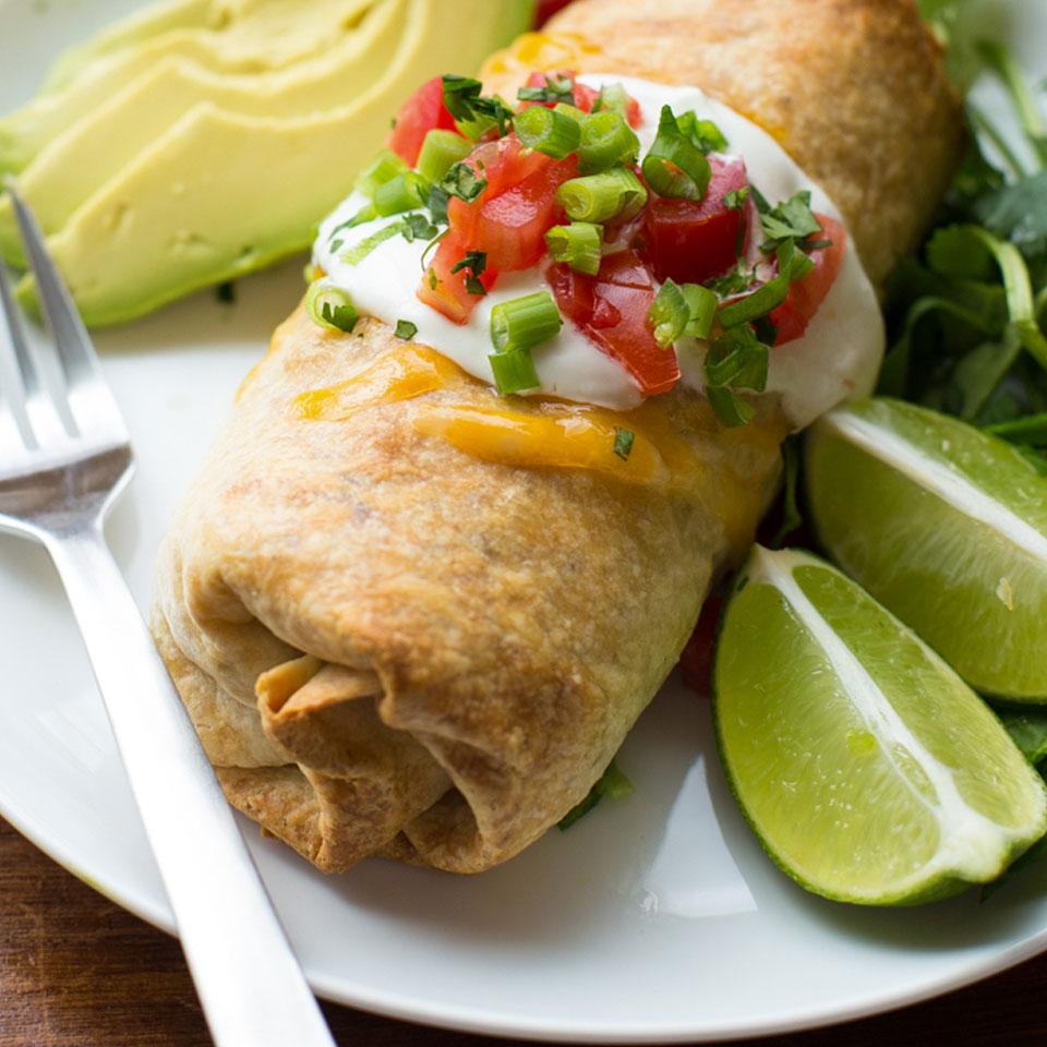 Baked Chicken and Rice Chimichangas