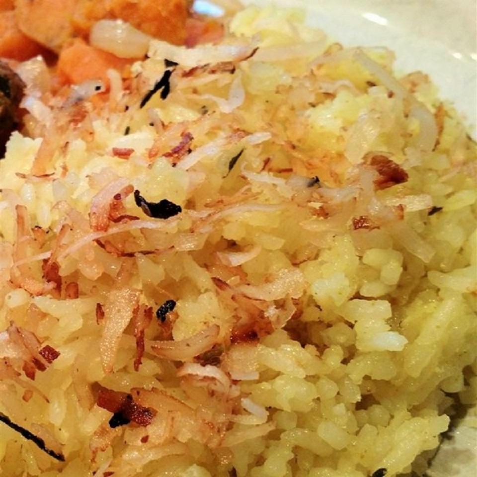 Toasted Coconut Yellow Rice for Rice Cookers 