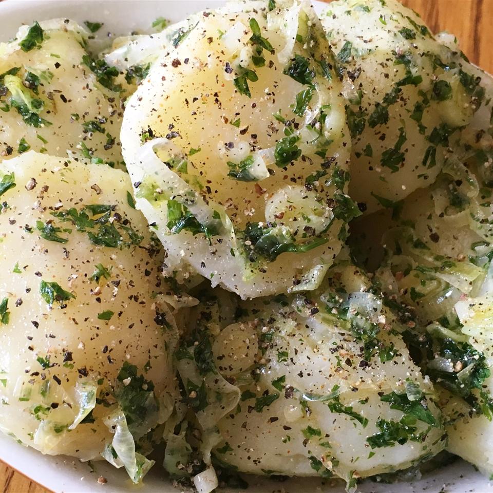 Buttery New Potatoes with Leeks and Parsley 